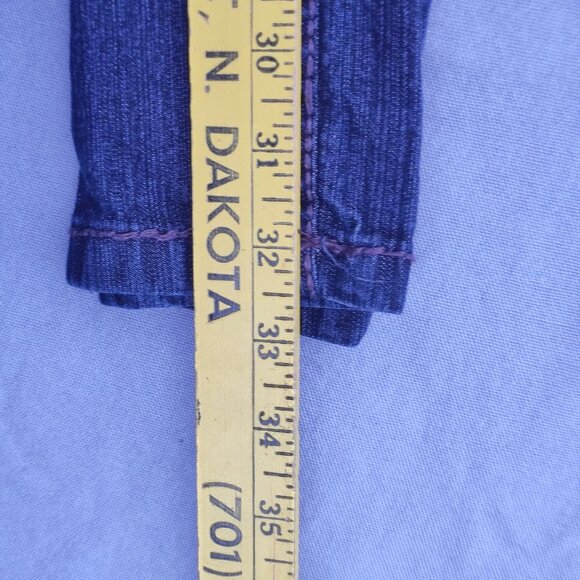Seductions FD jeans women's junior size 9 indigo blue colour straight distressed - Picture 12 of 14